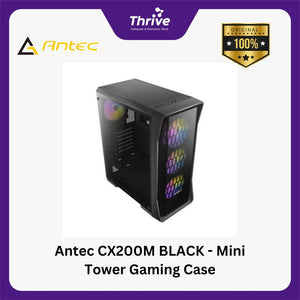 Antec CX200M BLACK - Mini Tower Gaming Case - Tempered Glass Side Panel