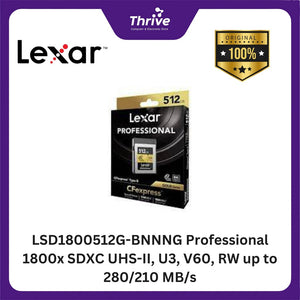 LSD1800512G-BNNNG Professional 1800x SDXC UHS-II, U3, V60, RW up to 280/210 MB/s