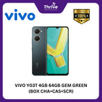 Load image into Gallery viewer, VIVO Y03T 4GB 64GB GEM GREEN (BOX CHA+CAS+SCR)
