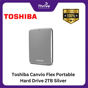 Toshiba Canvio Flex Portable Hard Drive 2TB Silver