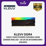 Load image into Gallery viewer, KLEVV DDR4 CRAS X RGB PC25600 3200MHz 16GB (2X8GB) RGB LED - 16-18-18-38 KD48GU880-32A160X