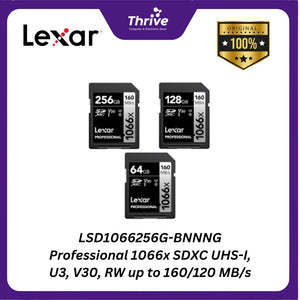 LSD1066256G-BNNNG Professional 1066x SDXC UHS-I, U3, V30, RW up to 160/120 MB/s