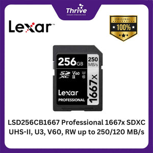 LSD256CB1667 Professional 1667x SDXC UHS-II, U3, V60, RW up to 250/120 MB/s