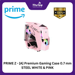 PRIME Z - [A] Premium Gaming Case 0.7 mm STEEL WHITE & PINK