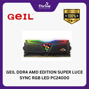 GEIL DDR4 AMD EDITION SUPER LUCE SYNC RGB LED PC24000 3000MHz Dual Channel 8GB (2x4GB) GALS48GB3000C16ADC